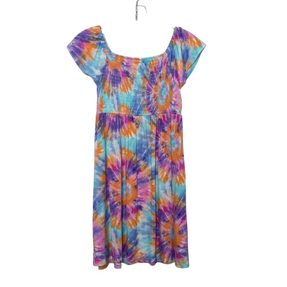 The Childrens Place Tie-Dye Smocked Dress Girls Size Large Multicolor New - Picture 1 of 8